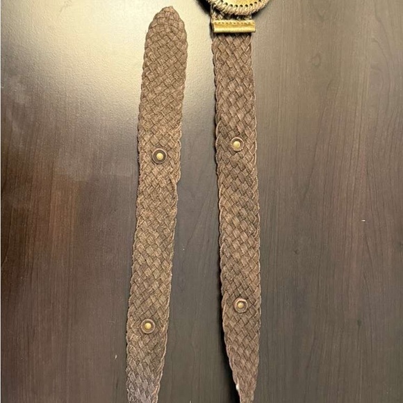 Vintage Boho Wide Stretch Belt Gold Medallion Disc Braided Waist Belt Statement - Picture 6 of 8